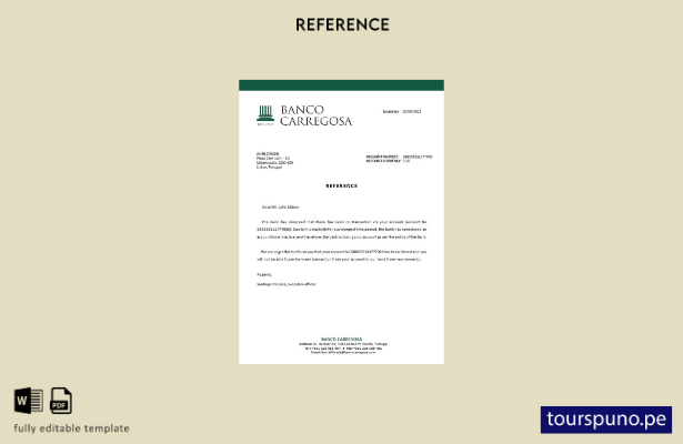 listo para imprimir plantilla de referencia de cierre de Portugal Banco Carregos